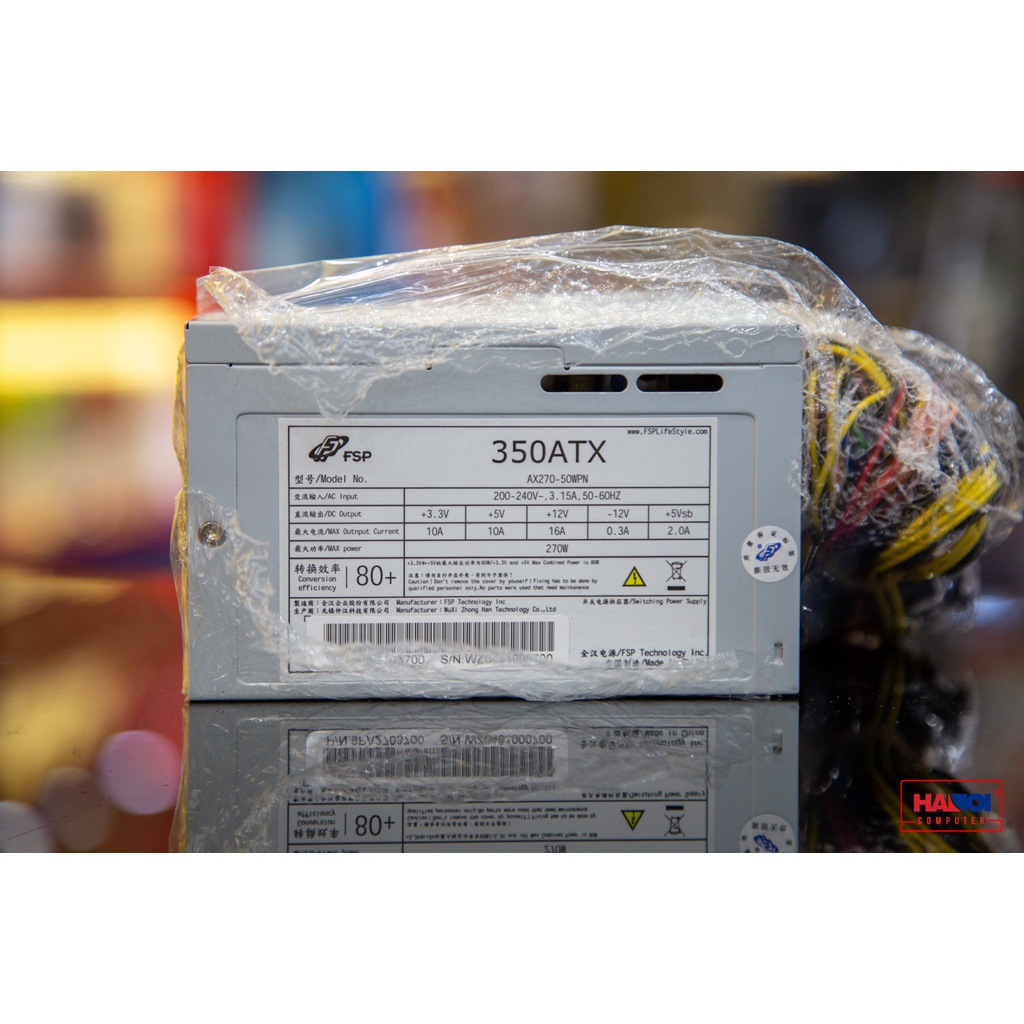 Nguồn FSP Power Supply AX Series 350ATX Model AX270-50WPN Active PFC Màu trắng