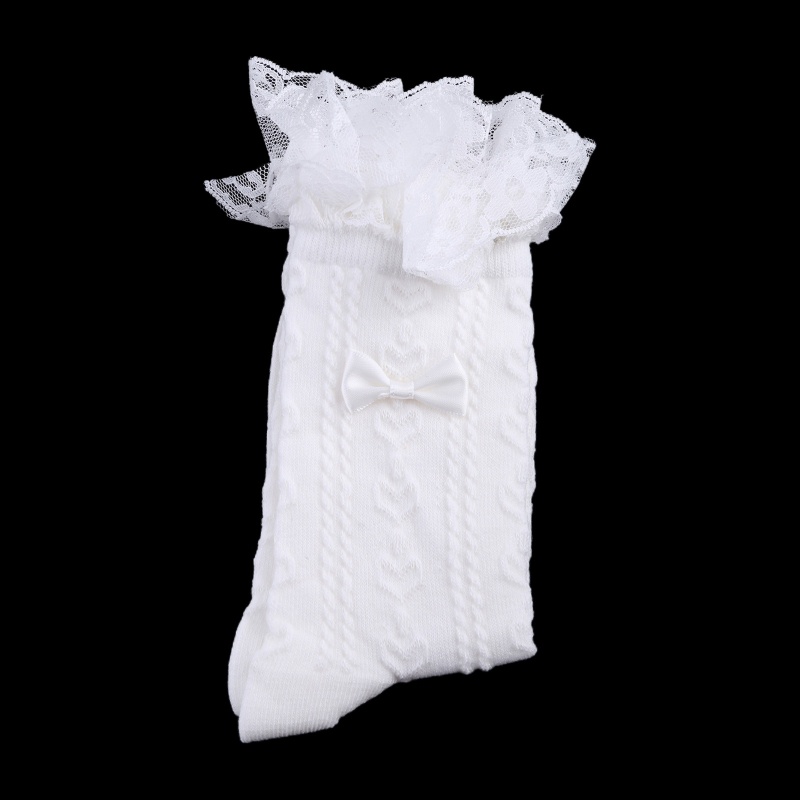 Đôi Vớ Bằng Vải Cotton Dệt Kim Phối Ren Đính Nơ Phong Cách Lolita Thời Trang Mùa Hè Cho Nữ