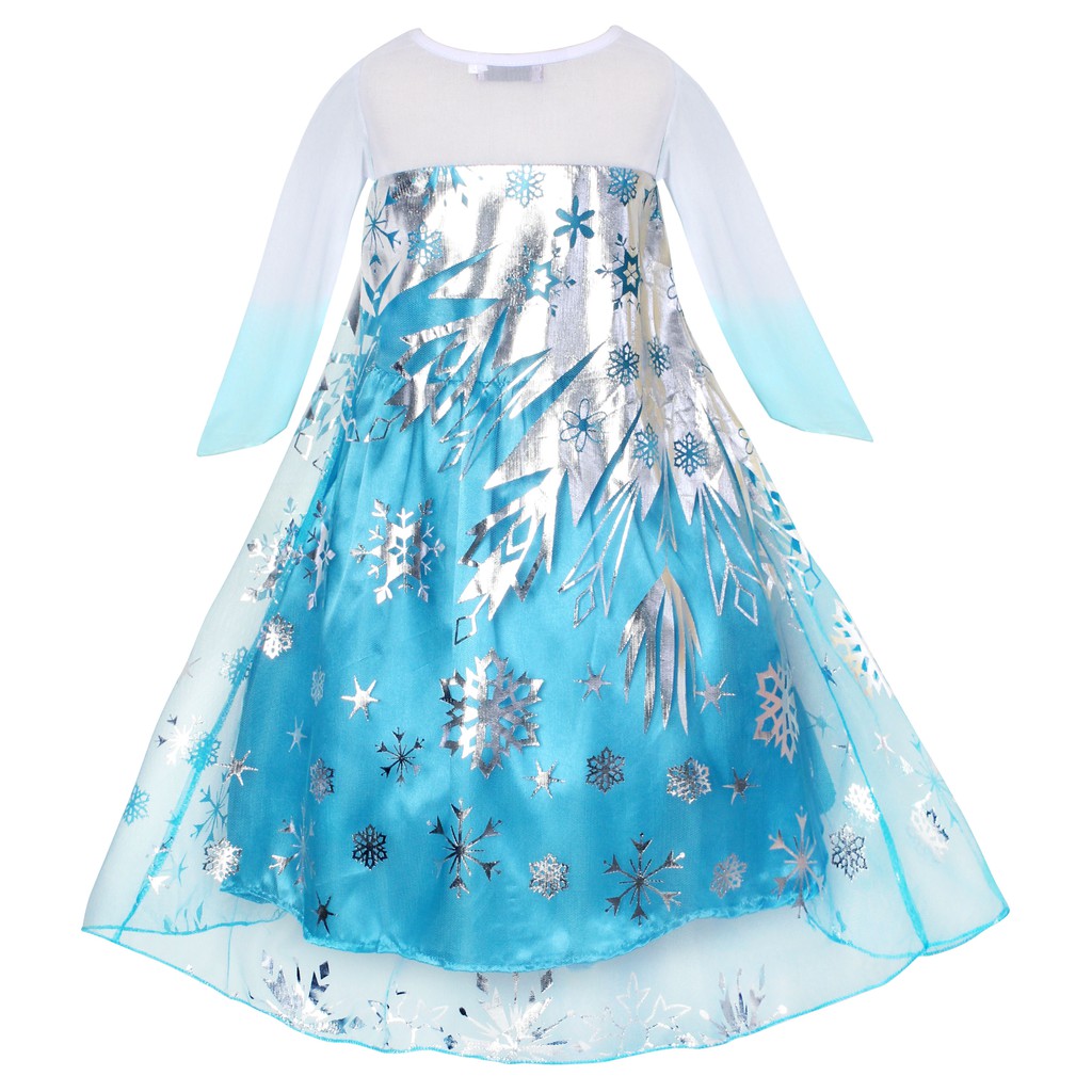 Đầm công chúa Elsa phong cách Âu Mỹ lãng mạn tùy chọn màu sắc dành cho bé gái