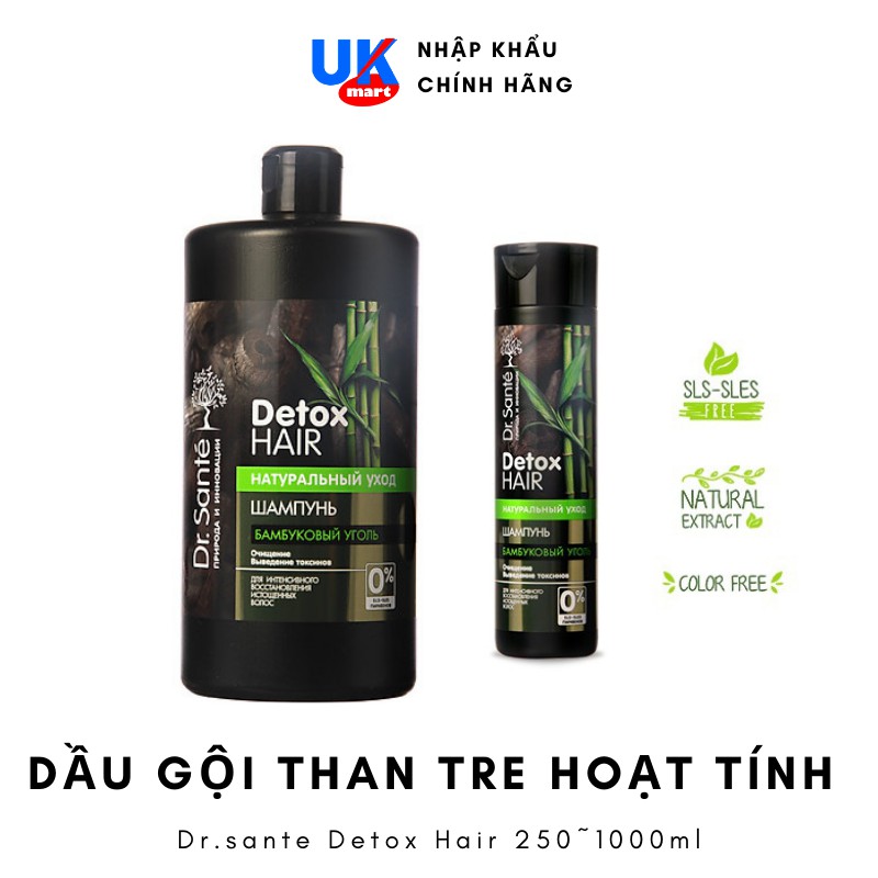 Dầu Gội Dr.Sante Detox Hair Than Tre Hoạt Tính 250~1000ml