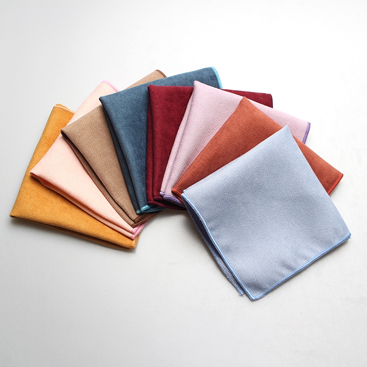 Khăn Tay Bỏ Túi Hình Vuông Màu Sắc Trơn Chất Liệu Nhung Phong Cách Hàn Quốc Cho Nam