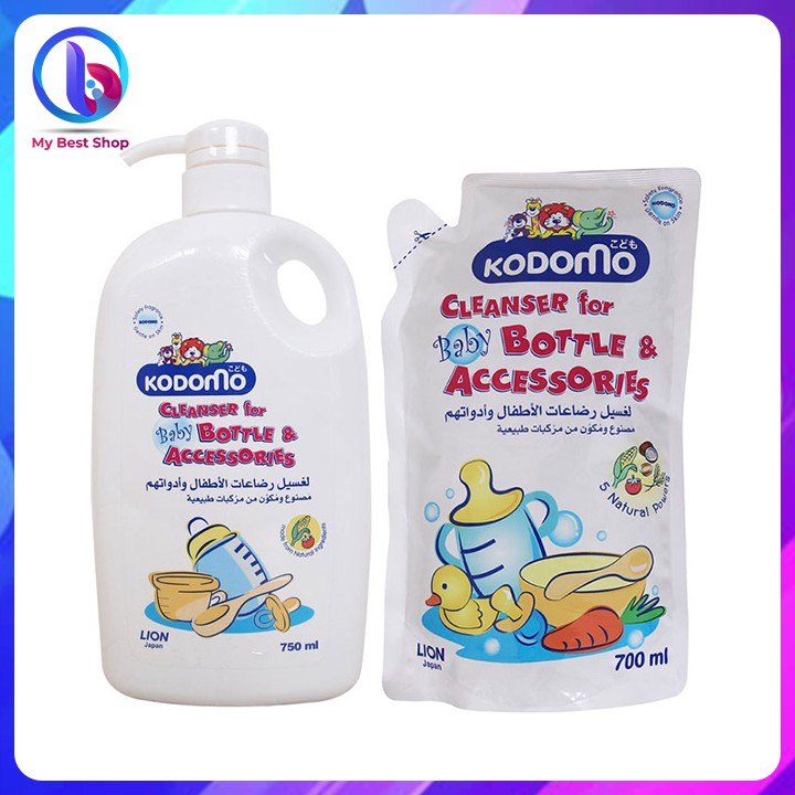 Nước rửa bình sữa Kodomo - 700ml, 750ml - Thương hiệu Thái Lan - infomybestshop