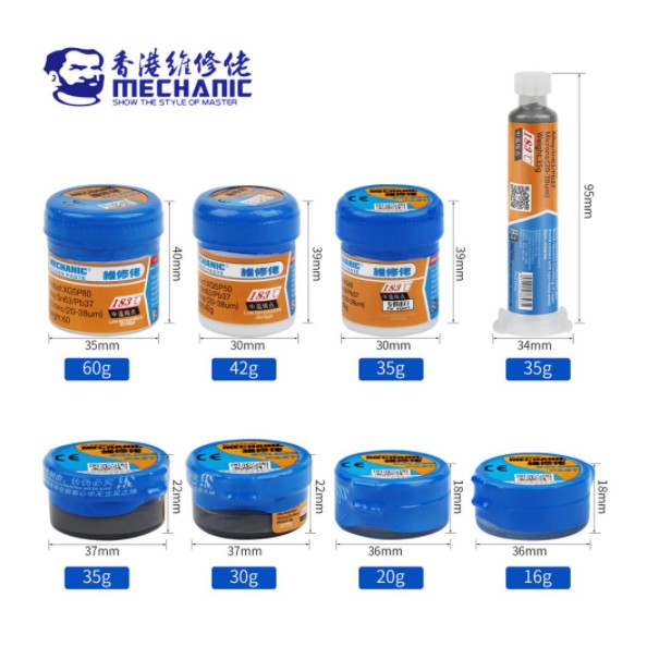 Keo Hàn Cơ Khí 138°C/158°C/183°C/217°C Hộp Keo Dán Mối Hàn Sn63/Pb37 PCB BGA CPU
