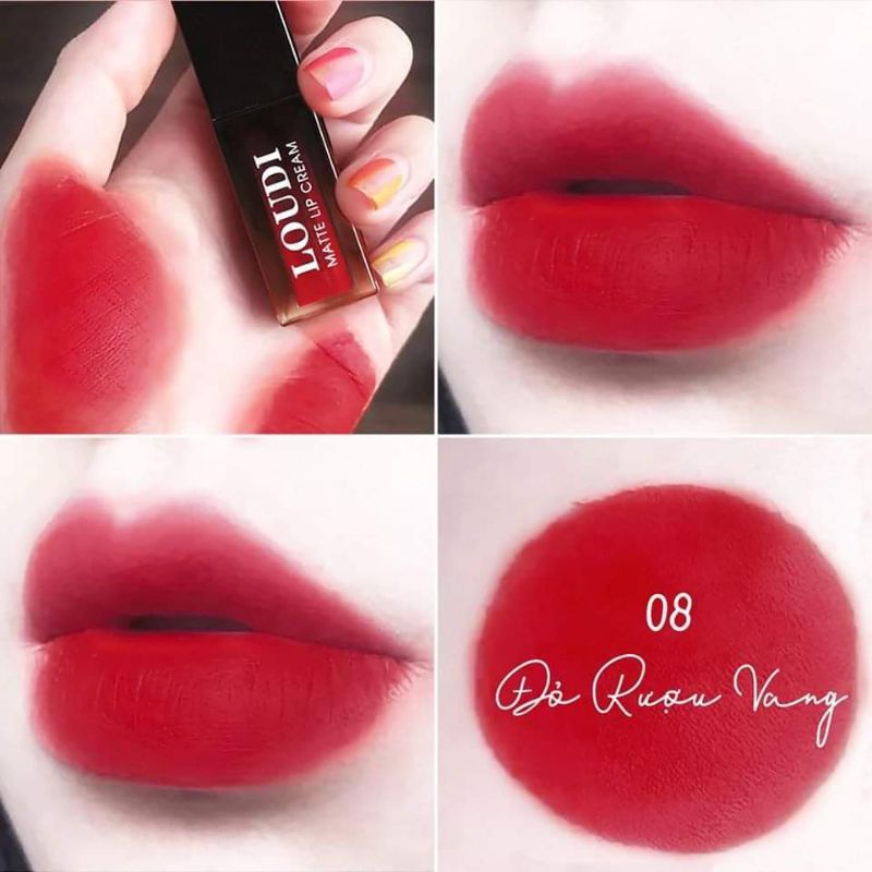 Son kem Loudi siêu lì_giữ màu 12h lâu trôi, dưỡng ẩm cho môi.