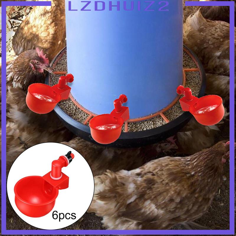 Set 6 Cốc Đựng Nước Uống Chống Rò Rỉ Cho Gà Vịt