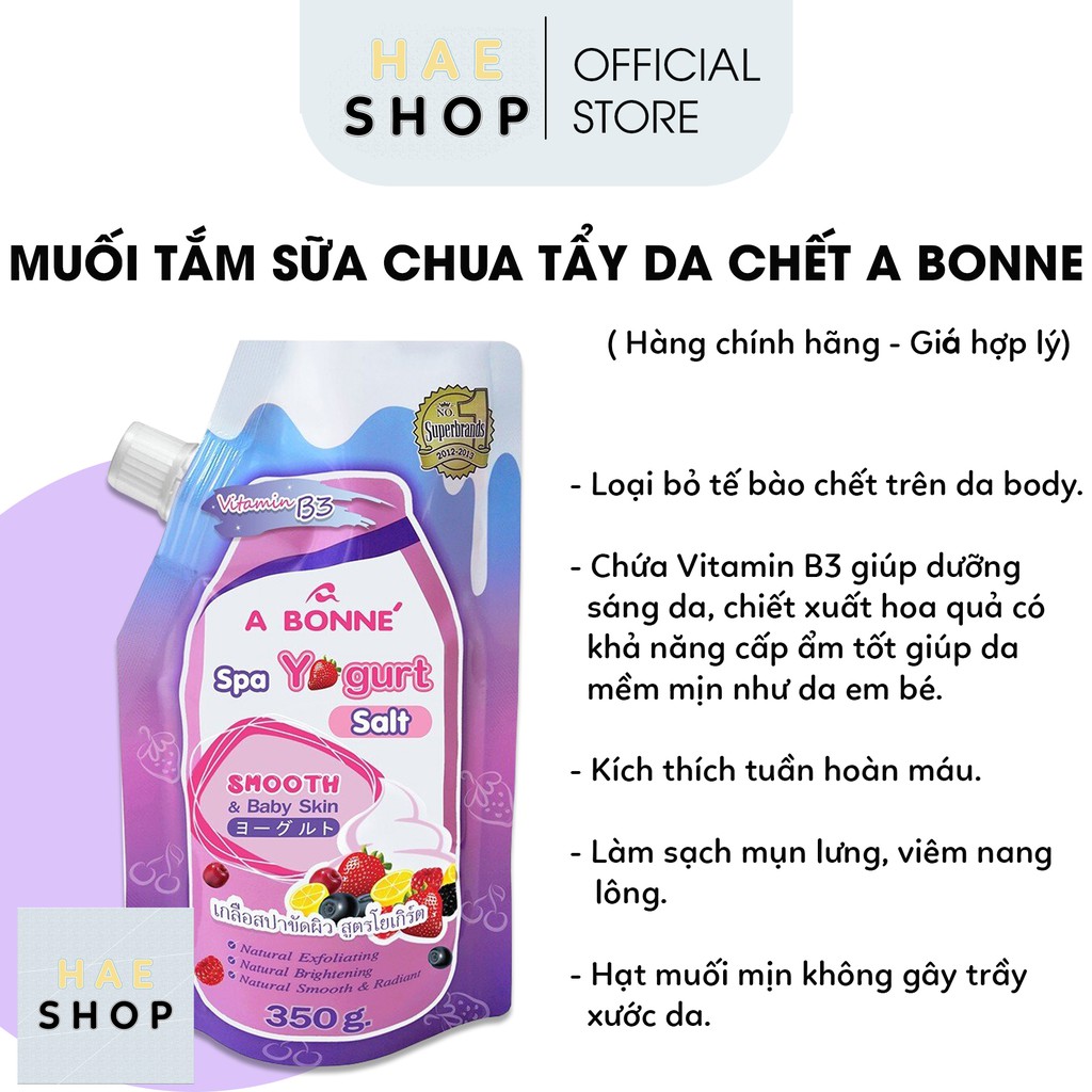 Muối Tắm Sữa Chua Tế Bào Chết A Bonne Spa Yogurt Salt Thái Lan 350gr