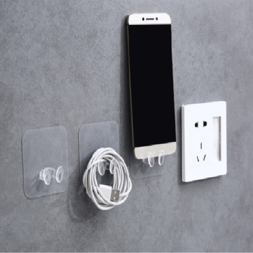 Móc Treo Phích Cắm Dây Điên, Đỡ Điện Thoại Khi Sạc Trong Suốt Siêu Chắc Và An Toàn
