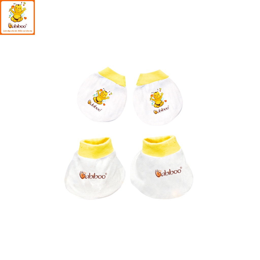 Bộ bao tay chân Cotton Babiboo màu/trắng cho bé BB57/BB84