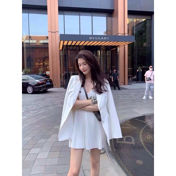 Áo Blazer Kèm Váy Xếp Ly Chiffon Phong Cách Hàn Quốc- Hàng Quảng Châu | BigBuy360 - bigbuy360.vn