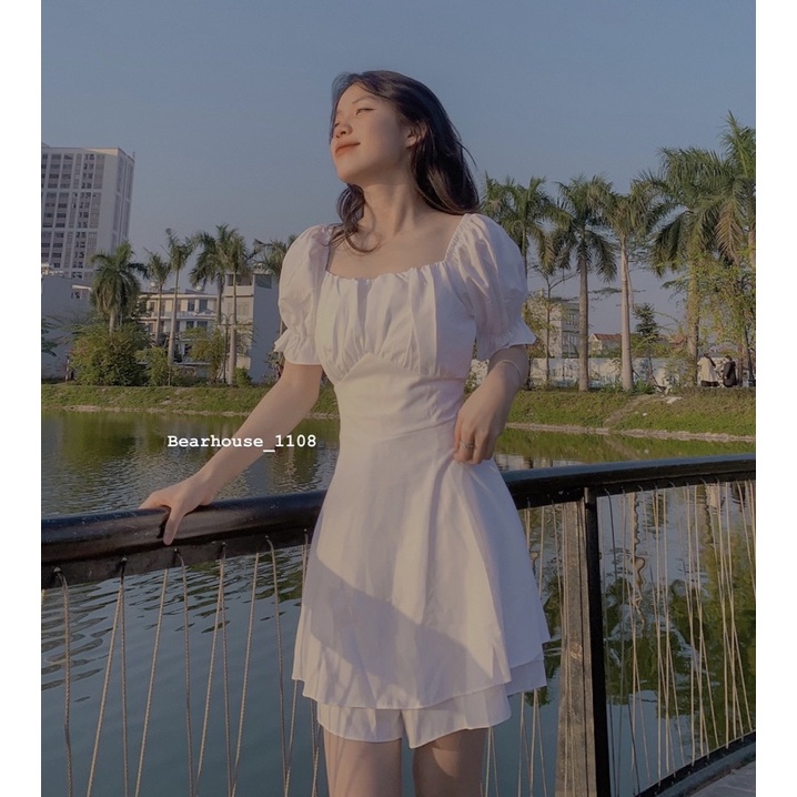 ❌ ĐẦM VÁY TRẮNG DÁNG NGẮN CÓ QUẦN TRONG * NINA *