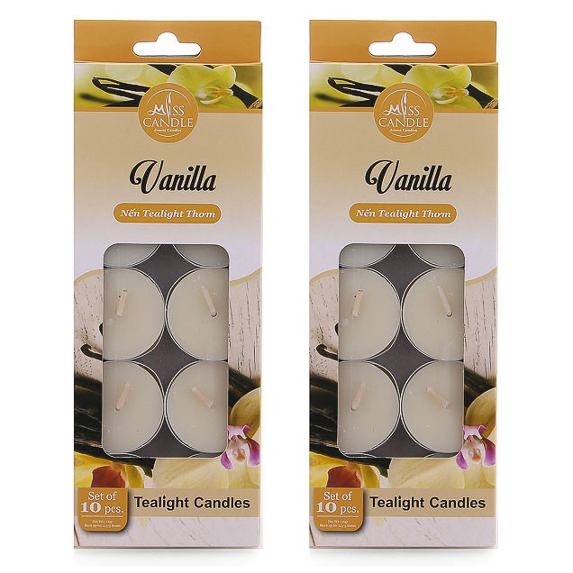 Combo 2 hộp nến tealight thơm Miss Candle FTRAMART MIC0147 Vanilla (Hương vani)