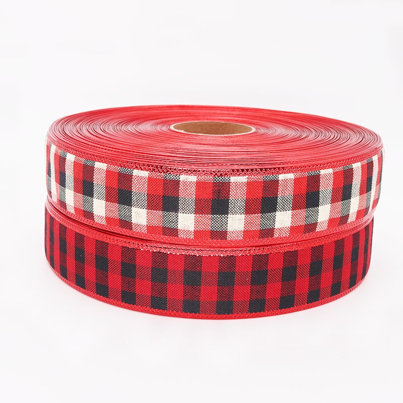 1 Mét Dây Ruy Băng Ca rô đan xen Trang Trí Giáng Sinh, Quà Tặng Handmade