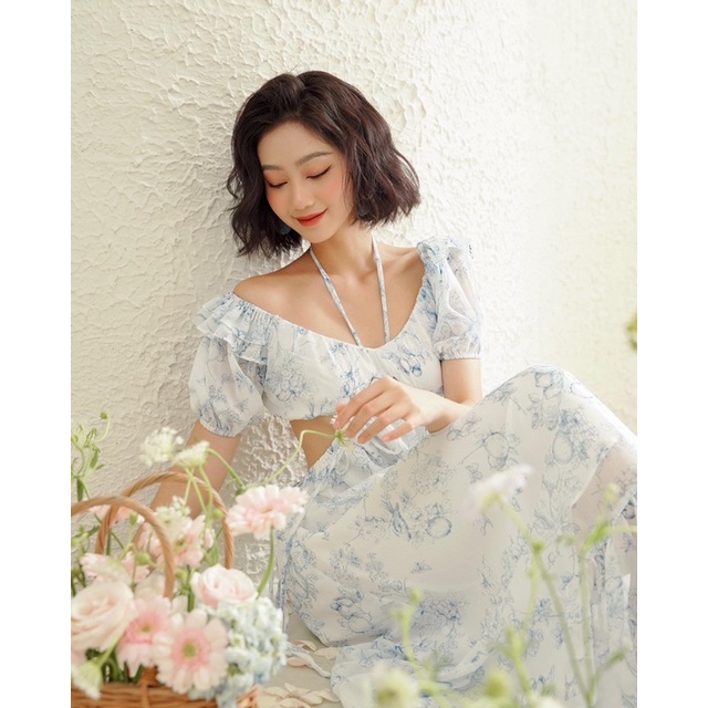 Váy maxi hở eo Melic dress