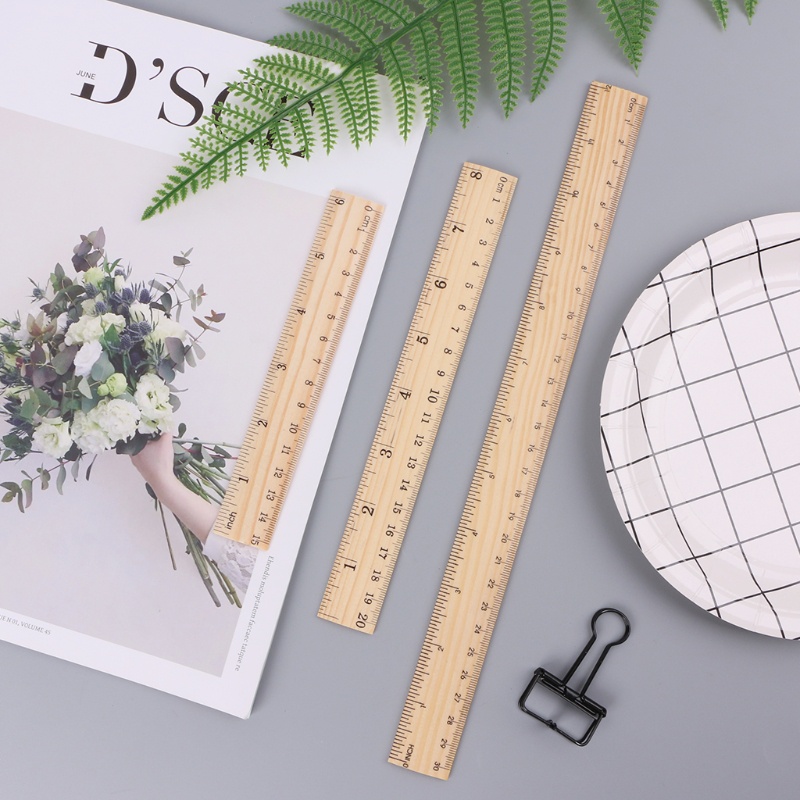 Thước Gỗ Hai Mặt Đo Lường 15cm 20cm 30cm Tiện Dụng Cho Học Sinh/Văn Phòng