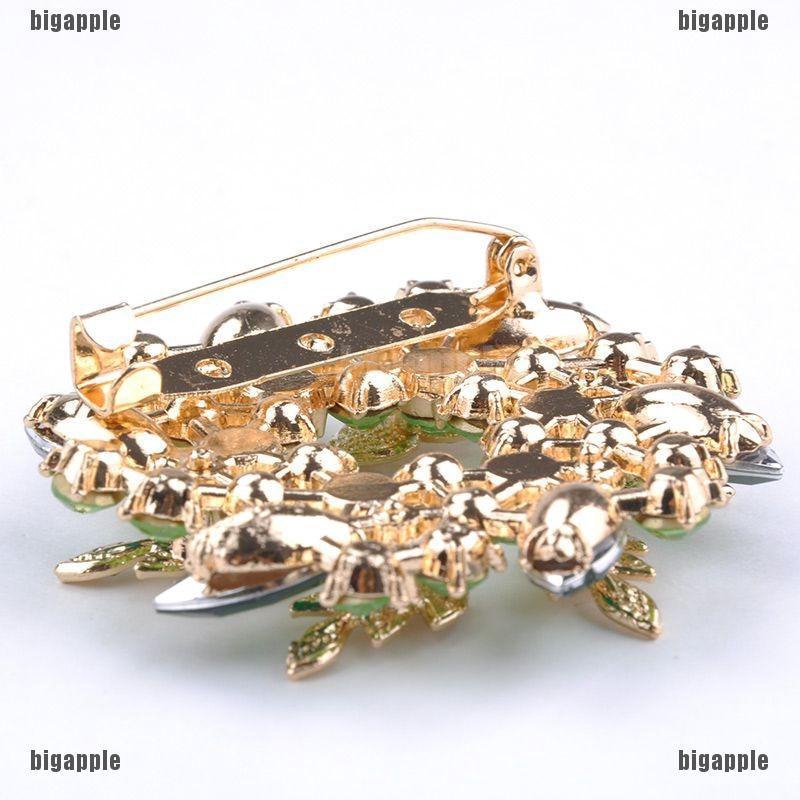 Ghim cài áo hình hoa đính đá thời trang cho nữ