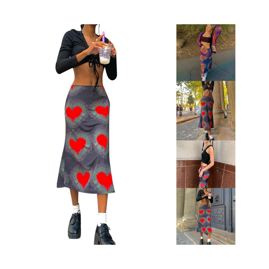 Chân Váy Nữ In Hình Trái Tim Thời Trang Xinh Xắn