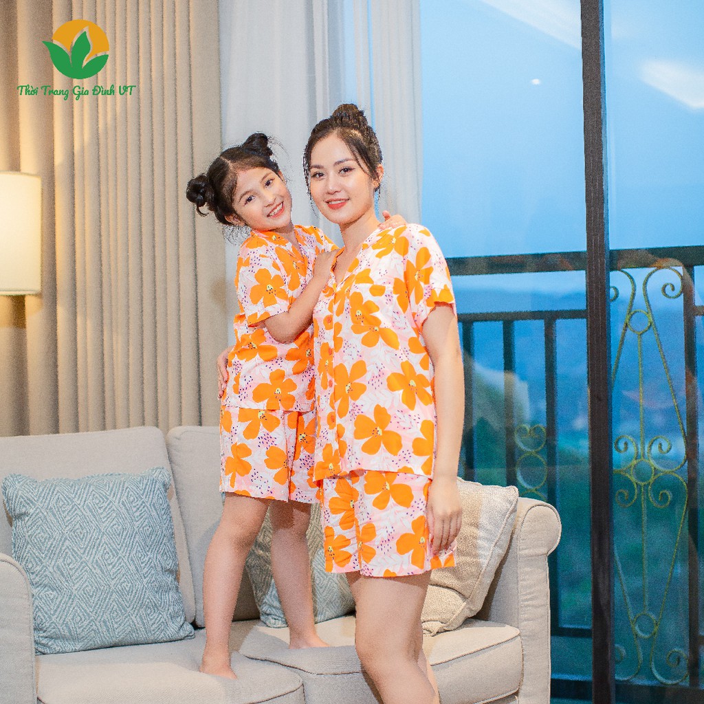 Bộ pijama lanh quần đùi áo cộc tay nữ B03.2111 - Thời Trang Gia Đình VT