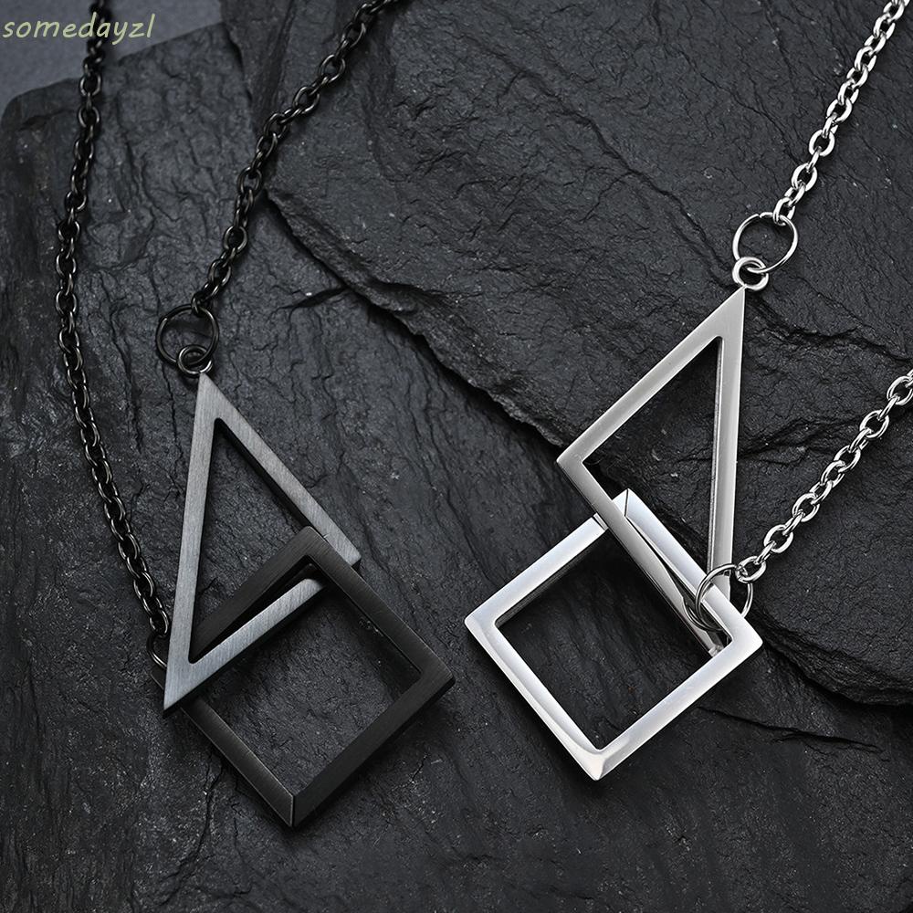 Vòng cổ Mặt Hình Học Bằng Hợp Kim Đơn Giản Phong Cách Hip Hop Cho Cặp Đôi