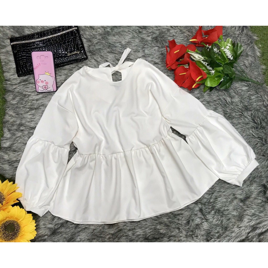áo kiểu babydoll thắt nơ sau