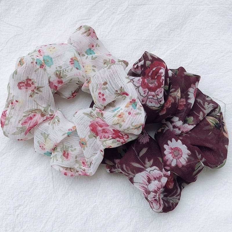 Chun buộc tóc vải Betterista  nhiều màu và hoa