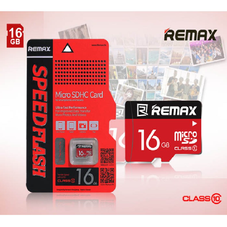 Thẻ nhớ MicroSD chính hãng Remax 16Gb với tốc độ Class 10 chuyên dụng cho camera