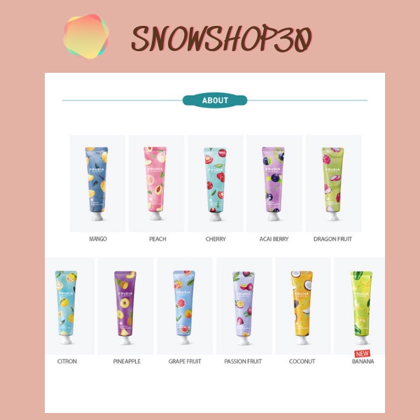 (hóa đơn công ty) Kem Dưỡng Da Tay Móng Tay Trái Cây Frudia My Orchard Rich Handcream 30ml