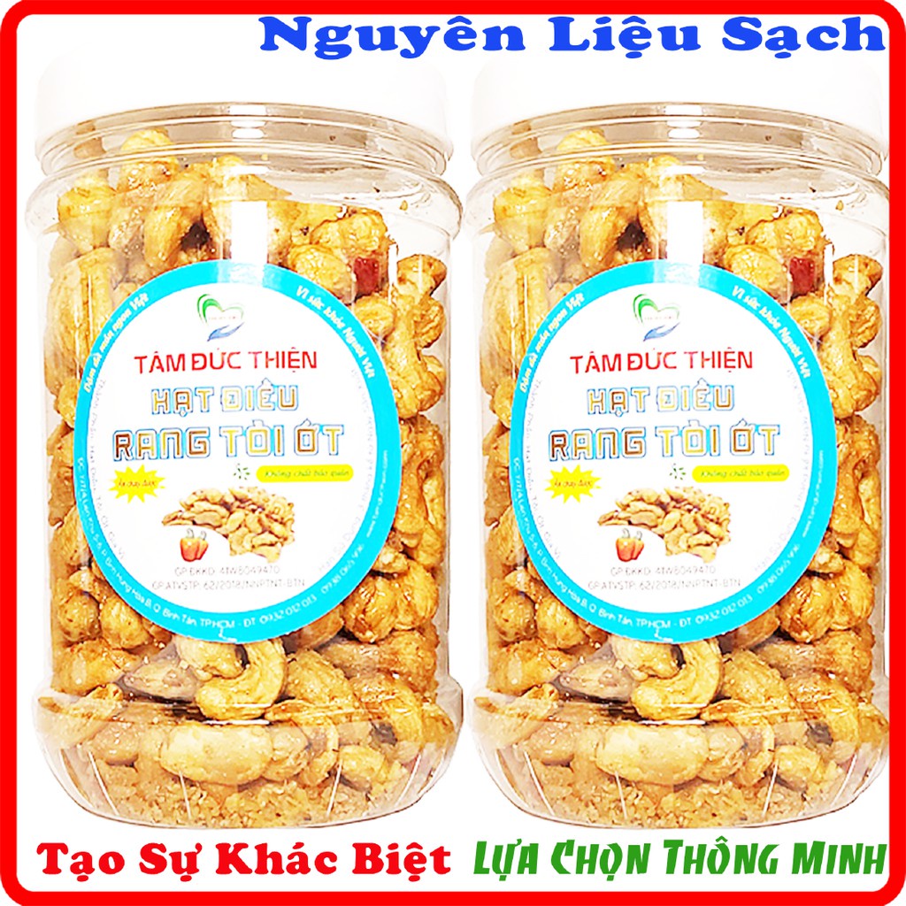 Combo 2 Hạt Điều Rang Tỏi Ớt[Nguyên Liệu Sạch]Tâm Đức Thiện (2 x Hộp 250GR)
