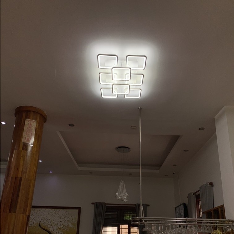 Đèn Trần, Đèn Ốp Trần 8 Cánh Chữ Nhật 3 Chế Độ Sáng Kèm Khiển Trang Trí Phòng Hiện Đại