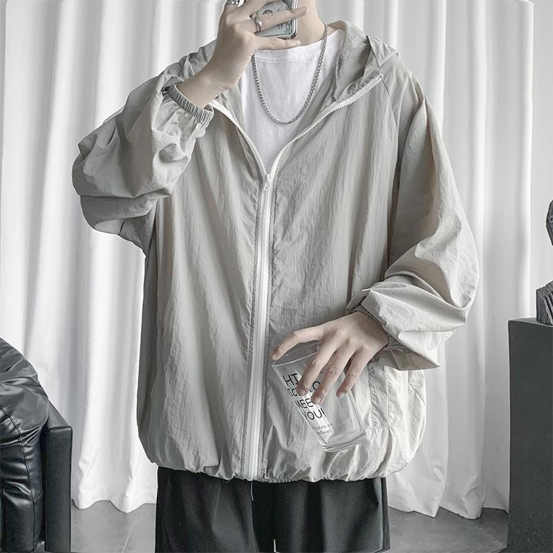 Áo Khoác Dù Màu Trơn Phong Cách Hàn Quốc Cho Nam