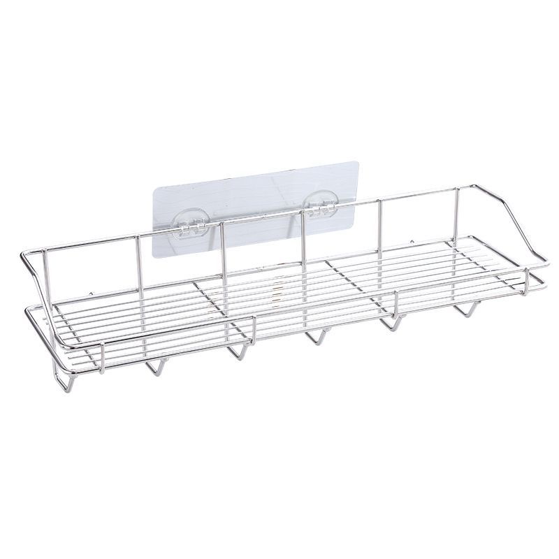 Kệ Để Đồ Nhà Tắm Nhà Bếp Inox Không Gỉ, Giá Treo Tường Đựng Gia Vị Nhà Bếp Tặng Kèm Miếng Dán