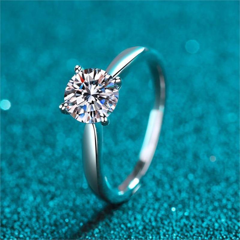 XDY-912    Nhẫn bạc nữ 925, Moissanite 1 carat/2 carat , zircon 6.5mm/8mm