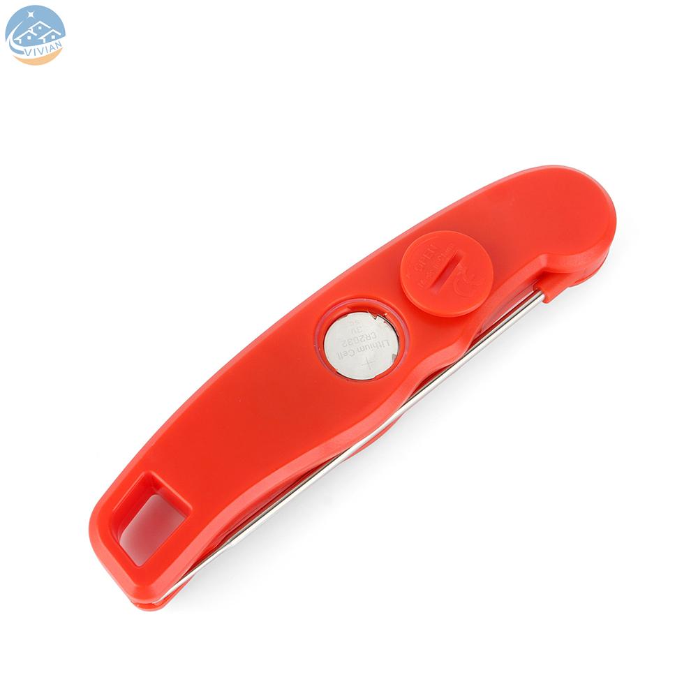 [VIAN]Digital Food Thermometer Foldable Probe Waterproof Meat Steak BBQ Temperature Gauge Kitchen Cooking Tools