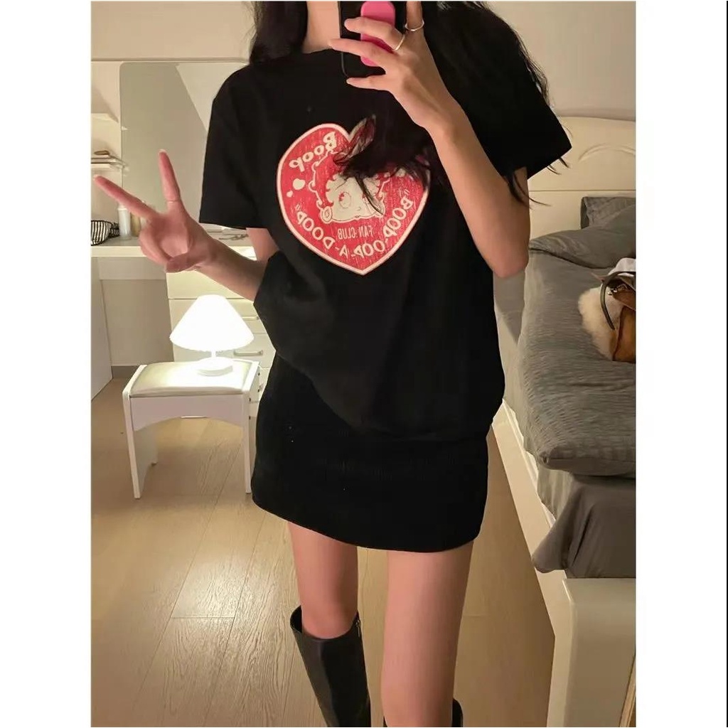 Áo thun HIIXIIVI 100% cotton tay ngắn cổ tròn thời trang mùa hè phong cách Hàn Quốc cho nữ 2022