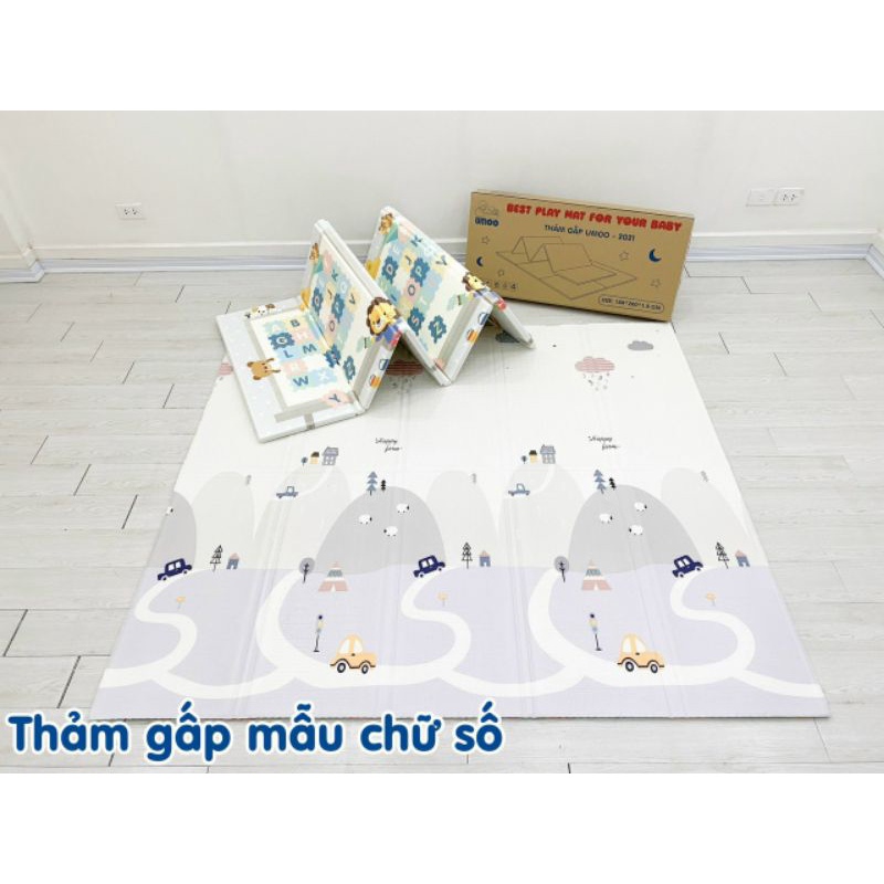 Thảm xốp gấp Umoo vân nổi chống trơn trượt 180*200*1.5
