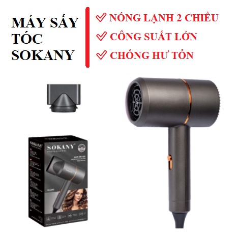 Máy Sấy Tóc Mini Máy Sấy Tóc Tạo Kiểu Hai Mức Nhiệt Sokany Bổ Sung ion Âm Chống Hư Tổn Tóc T11