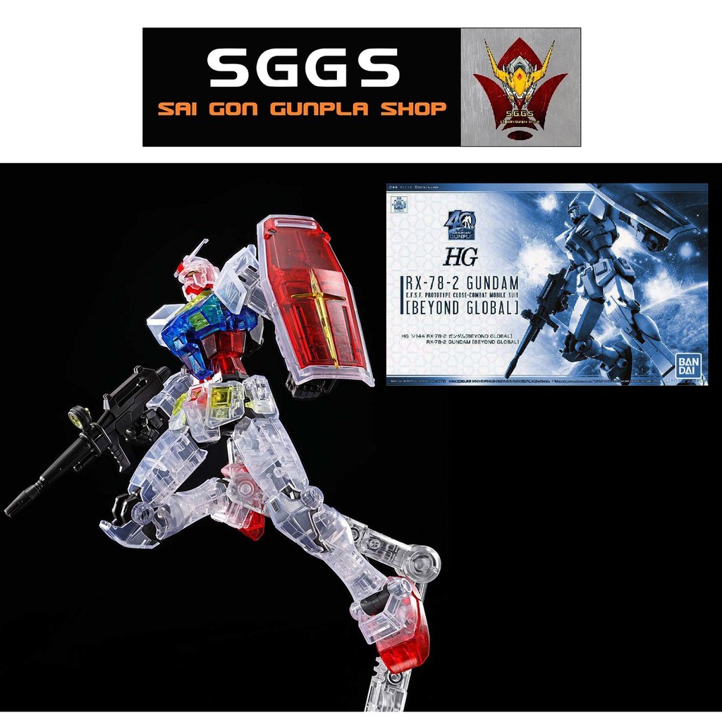 Mô Hình Lắp Ráp HG Gundam RX-78-2 Beyond Global Clear Color P-Bandai 1/144 HGUC UC Đồ Chơi Anime Nhật