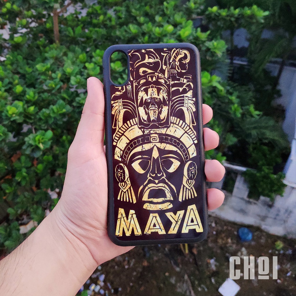 Ốp lưng iphone họa tiết Maya độc đáo cá tính viền silicon mềm