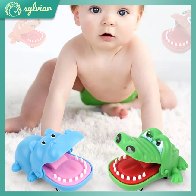 [sylviar] Đồ Chơi Xe Kéo Hình Cá Sấu Hoạt Hình Mini Cắn Tay Làm Quà Tặng Cho Bé