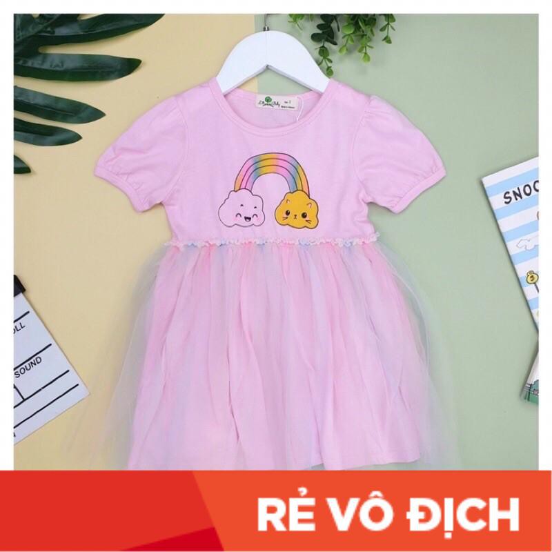 Váy cotton bé gái phối chân ren size 1-10, cho bé 10-30kg. váy phần trên cotton mặc mát, dễ thương, màu nhã nhặn