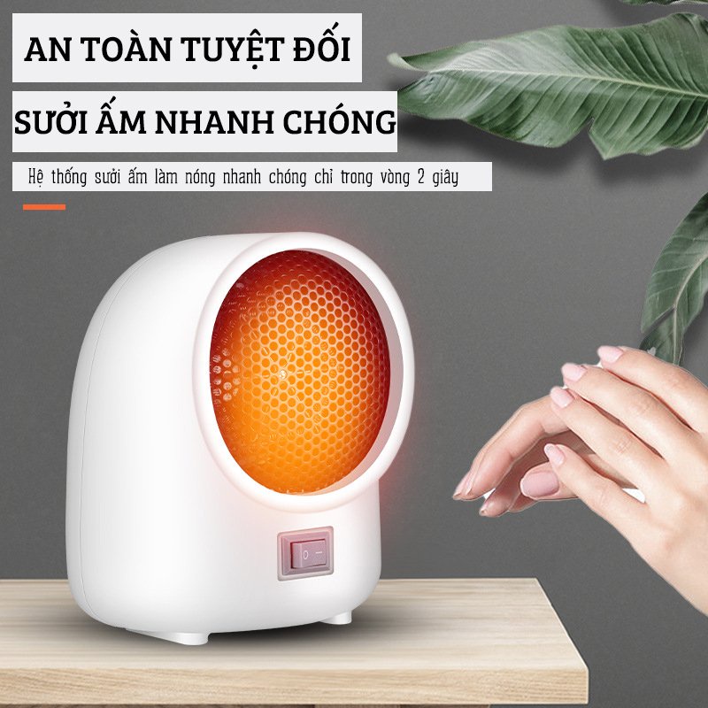 Quạt sưởi mini để bàn, Máy sưởi mini để bàn yên tĩnh nhỏ gọn công suất 400w