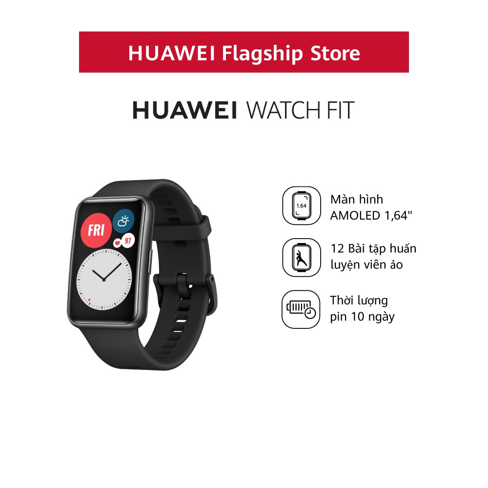 Đồng hồ thông minh Huawei Watch Fit | Thiết kế mỏng nhẹ | Màn hình AMOLED 1.64" | BigBuy360 - bigbuy360.vn