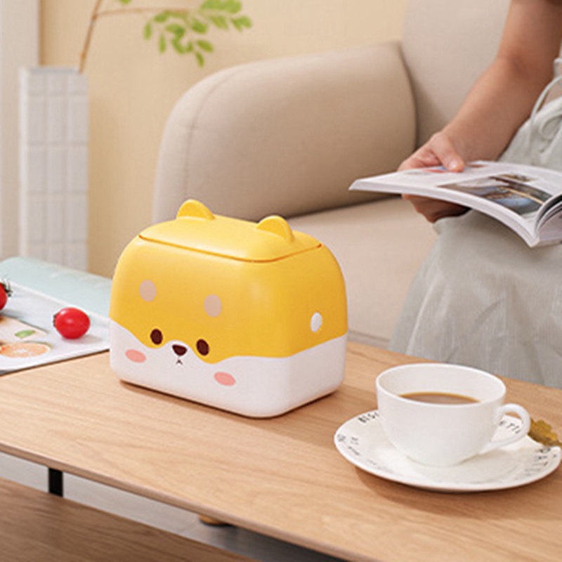 Hộp Đựng Khăn Giấy Để Bàn Chống Bụi Có Nắp Kiểu Hoạt Hình Dễ Thương