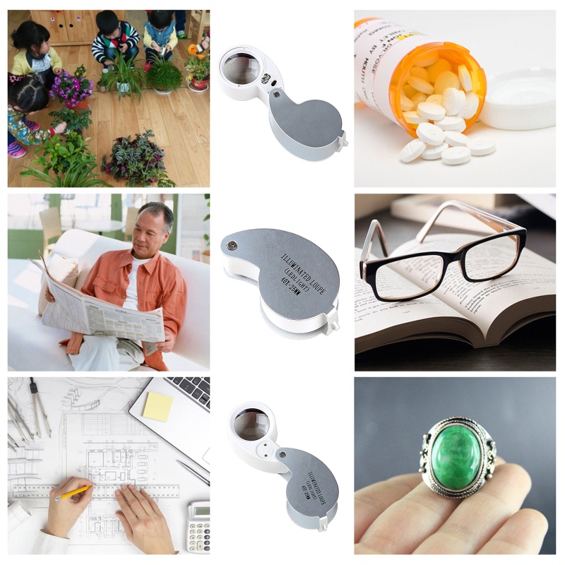Kính Lúp Gấp Gọn Có Đèn LED Cho Trang Sức