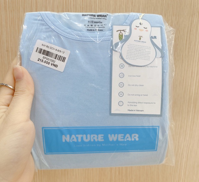 Nature Wear - Bộ cộc cài thẳng vải Bamboo (sợi tre)