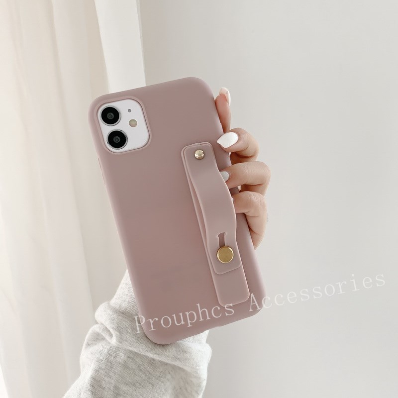 Realme C20 C21Y C25S C12 C11 2021 8 5G OPPO A15S A54 A93 Casing  Wrist Strap Hand Band Soft TPU Case