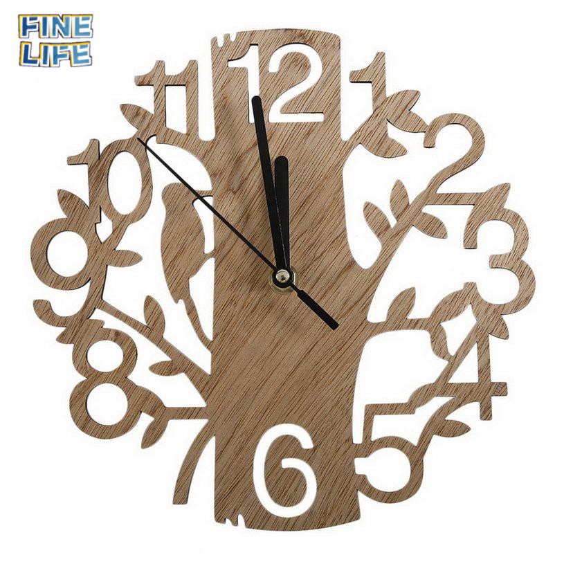 Đồng Hồ Treo Tường Bằng Gỗ Hình Cây Sáng Tạo 12.12 1 Cái 22cm