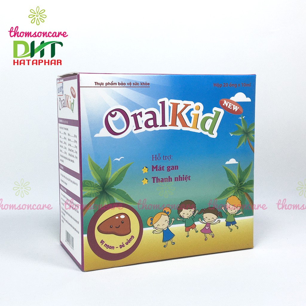 Mát gan, thanh nhiệt cho bé từ thảo dược - Oral Kid hộp 20 ống siro từ actiso, diếp cá, cam thảo, giảm mẩn ngứa