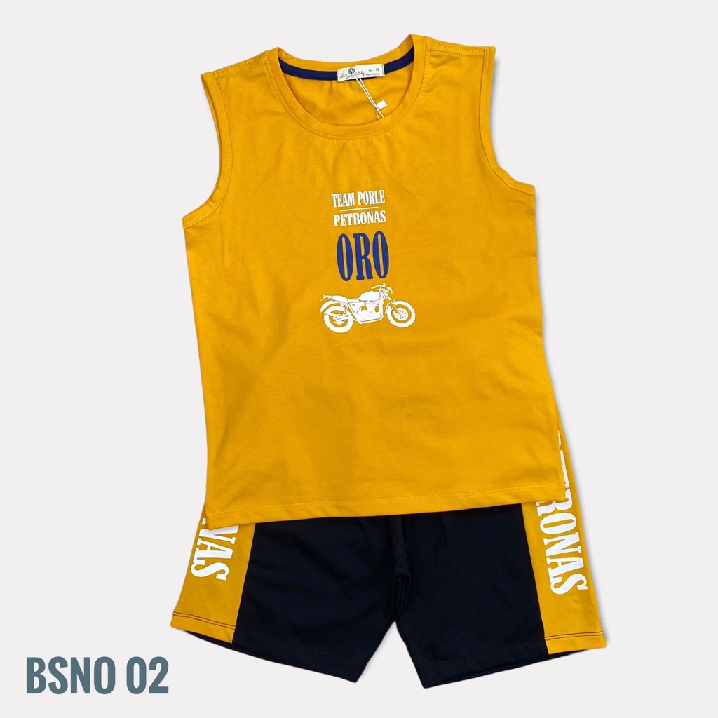 Bộ cotton bé trai LITIBABY sát nách, chữ ORO, size 10/18T, chất cotton mềm mát, thấm hút mồ hôi