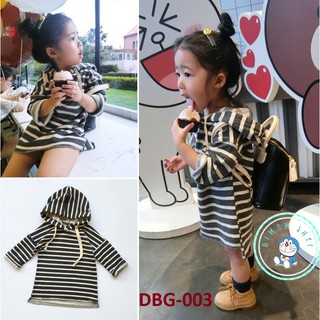 Đầm sọc ngang dáng suông cho bé gái