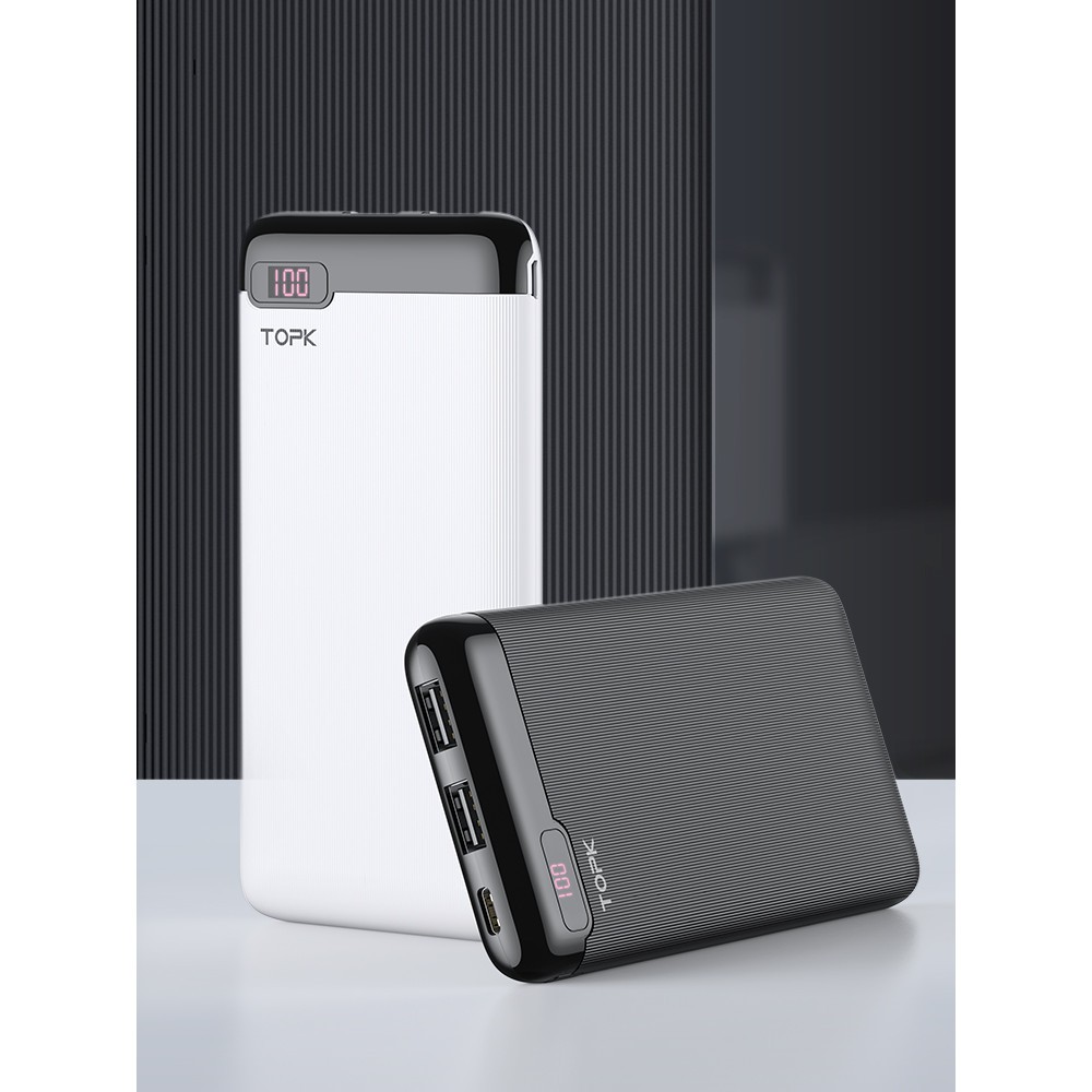 Sạc Dự Phòng TOPK I1013 Màn Hình LED Kỹ Thuật Số 10000MAhPin Dự Phòng Cho Điện Thoại Di Động Xiaomi Huawei iPhone 11